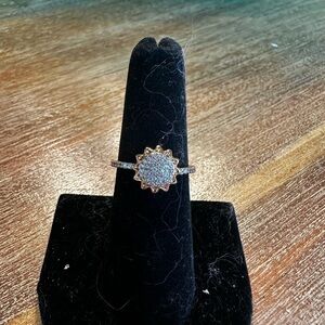 Elegant Gold and Silver Sunburst Ring